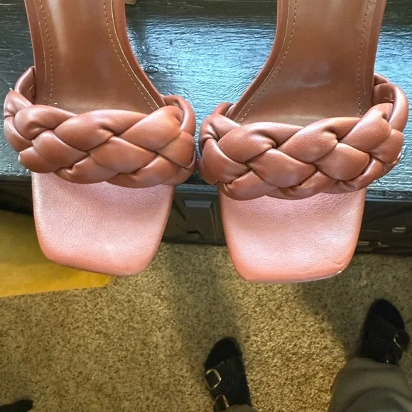 Liliana Women's Brown Braided heel Sandals - Picture 7 of 10